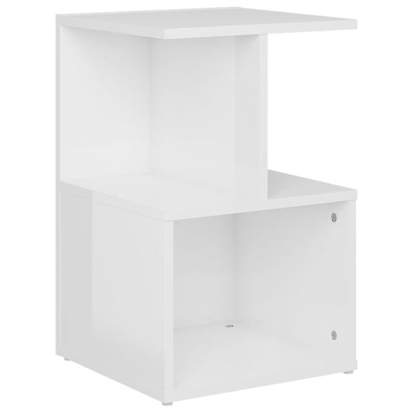 vidaXL Bedside Cabinet High Gloss White 35x35x55 cm Engineered Wood