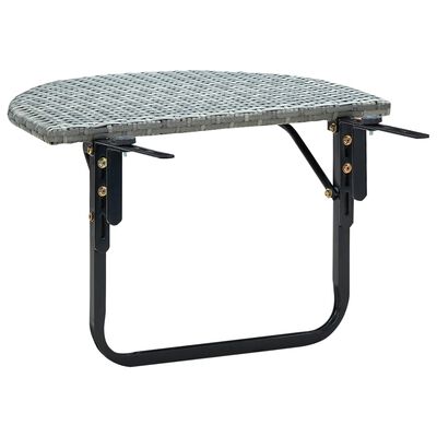 vidaXL Balcony Table Grey 60x60x40 cm Poly Rattan