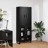 vidaXL Highboard Black Oak 69.5 x 34 x 180 cm Engineered Wood