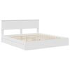 vidaXL Bed Frame with Drawer Manual White 200 x 200 cm Engineered Wood