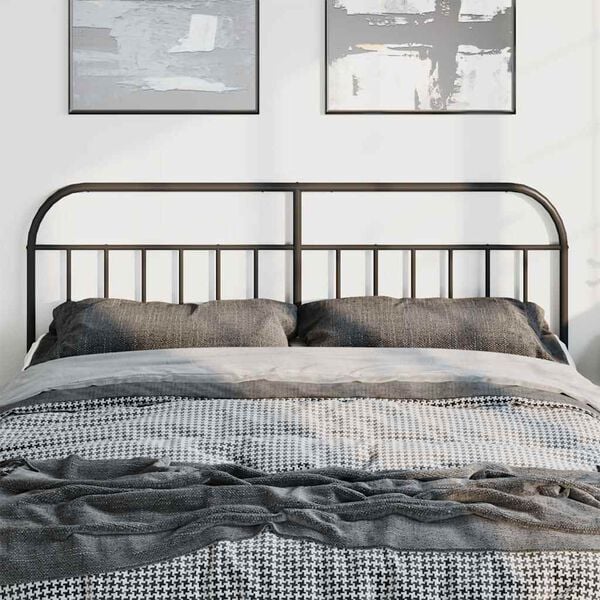 vidaXL Metal Replace Headboard Black 193 cm