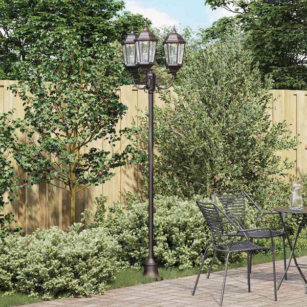 vidaXL Garden Light Post Bronze Aluminium and Glass