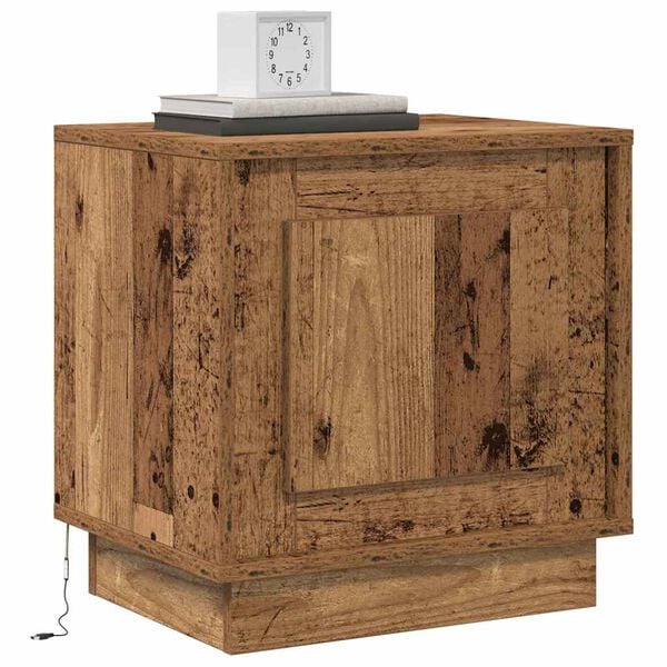 vidaXL Bedside Cabinet Old Wood 44 x 34.5 x 45 cm Engineered Wood