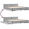 vidaXL Bed Frame with Drawers without Mattress Grey Sonoma 200x200 cm