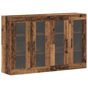 vidaXL Wall Mounted Cabinets 2 pcs Old wood 69.5 x 34 x 90 cm