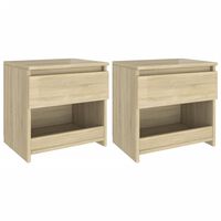 vidaXL Bedside Cabinets 2 pcs Sonoma Oak 40x30x39 cm Engineered Wood