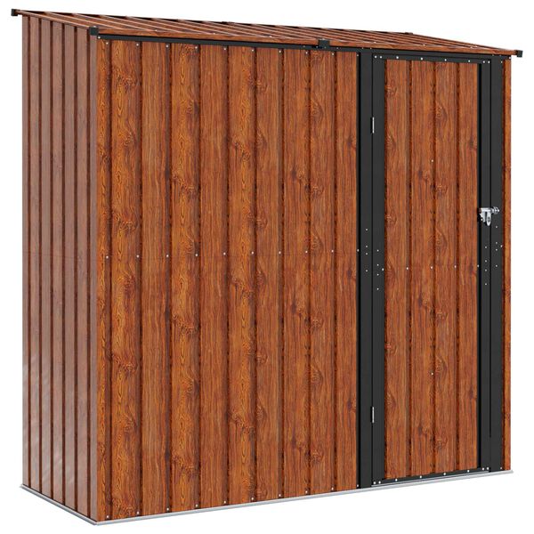 vidaXL Garden Sheds Brown 203 x 85.5 x 200 cm Metal