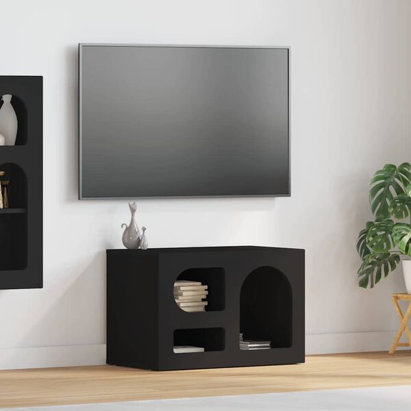 vidaXL TV Cabinet Black 60 x 35 x 40 cm Engineered Wood