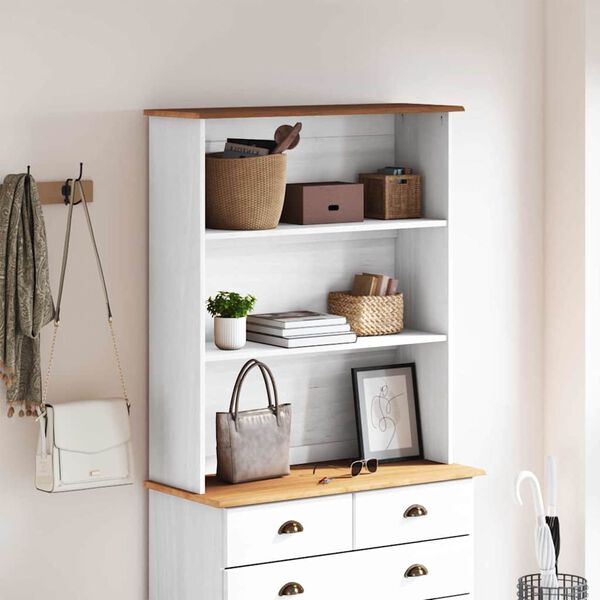 vidaXL Hutch ASKIM White 91 x 30 x 104 cm Solid pine wood