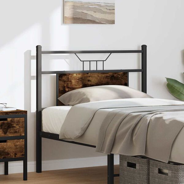 vidaXL Replace Headboard Smoked Oak 75 cm Engineered Wood and Steel