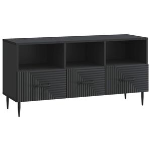 vidaXL TV Cabinet with Drawer Black 102 x 34.5 x 50 cm Engineered Wood