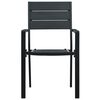 vidaXL Garden Chairs 2 pcs Black HDPE Wood Look