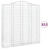 vidaXL Arched Gabion Baskets 13 pcs 200x30x200/220 cm Galvanised Iron
