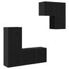 vidaXL TV Cabinet 4 pcs Black Oak Engineered Wood