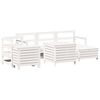 vidaXL 7 Piece Garden Sofa Set White Solid Wood Pine