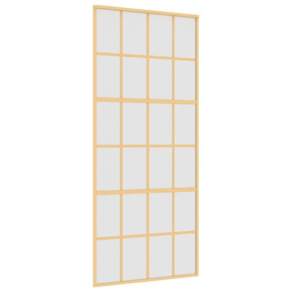vidaXL Sliding Door Gold 90x205 cm Frosted ESG Glass and Aluminium