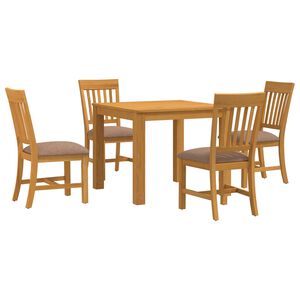vidaXL Dining Set 5 pcs Grey Solid Oak Wood
