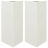 vidaXL Garden Planters 2 pcs White Triangular 40x34,5x75 cm Steel