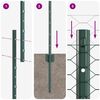 vidaXL Fence with Post Green 1.6 x 100 m Steel and PVC