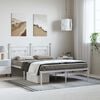 vidaXL Metal Bed Frame without Mattress with Headboard White 150x200cm