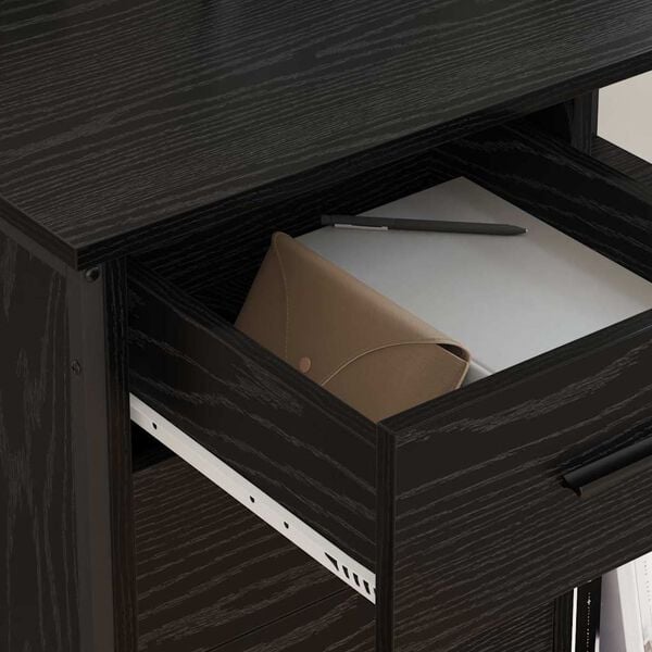 vidaXL Cabinet with Charging Station Black Oak 76 x 41 x 72 cm