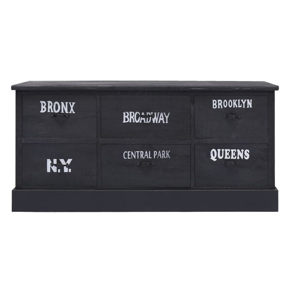 vidaXL Hall Bench Black 115x30x40 cm Wood