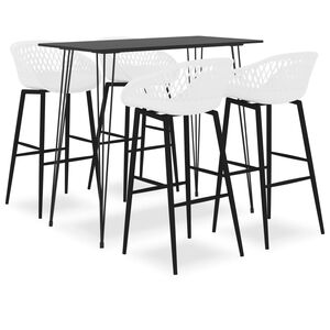 vidaXL Bar Set | Black and White | MDF | Compact | Durable | Bar Set