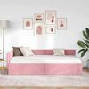 vidaXL Corner Bed Frame with Headboard Pink 90 cm x 190 cm Velvet