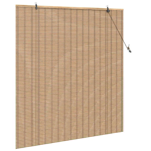 vidaXL Roller Blind with Curtains Manual Nature 150 x 160 cm Bamboo