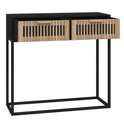 vidaXL Console Table Black 80x30x75 cm Engineered Wood and Iron