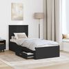 vidaXL Bed Frame Black and Silver 75 x 190 cm Engineered Wood