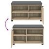 vidaXL Hall Bench with Cushion with Shelf Sonoma Oak 80 x 38 x 46 cm