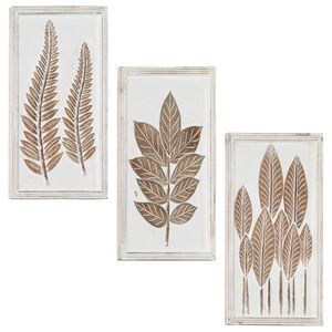 vidaXL Art Decor 3 pcs Brown and White 40 x 40 x 1.5 cm