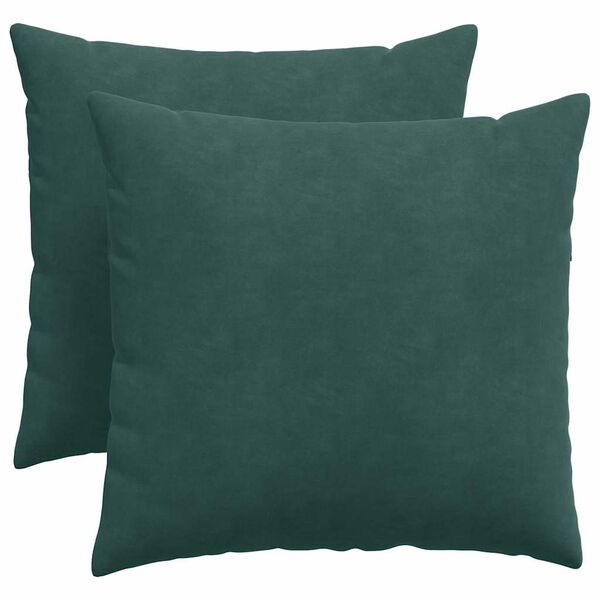 vidaXL Sofa Pillows 2 pcs Dark Green 50 x 50 cm Corduroy Fabric