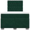 vidaXL Box Spring Bed with Mattress Dark Green 120x200 cm Velvet