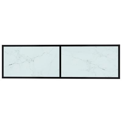 vidaXL TV Cabinet White Marble 140x40x40.5 cm Tempered Glass