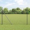 vidaXL Fence Post Grey 25 x 1.5 m (25 x 25 mm mesh) Steel