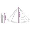 vidaXL Family Tipi Tent Folding with Roof Green 560 x 560 x 300 cm