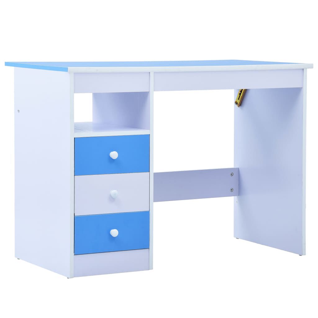 vidaXL Children Drawing Study Desk Tiltable Blue and White