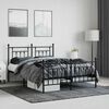 vidaXL Metal Bed Frame without Mattress with Footboard Black 140x190cm