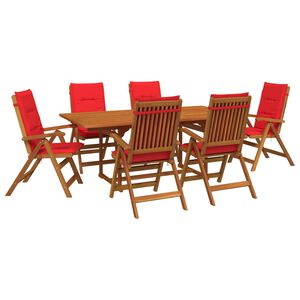 vidaXL 7-Piece Garden Dining Set Natural Solid Acacia Wood