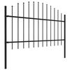 vidaXL Garden Fence with Spear Top Steel 892.5x125 cm Black