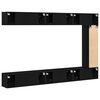 vidaXL TV Cabinet Set Wall-mounted 9 pcs Black Oak Engineered Wood