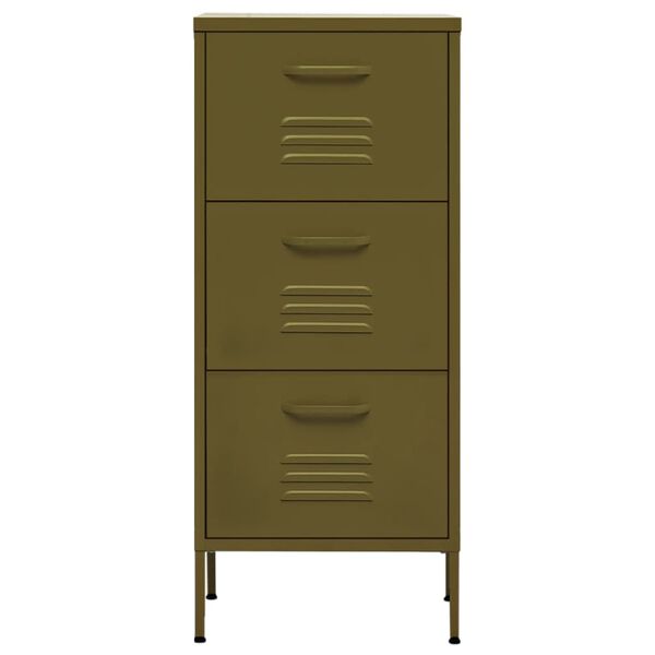 vidaXL Storage Cabinet Olive Green 42.5x35x101.5 cm Steel
