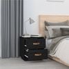 vidaXL Bedside Cabinet Black 40x34x45 cm Solid Wood Pine