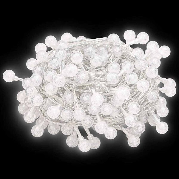 vidaXL Globe Fairy String Lights 20m 200 LED Cold White 8 Function