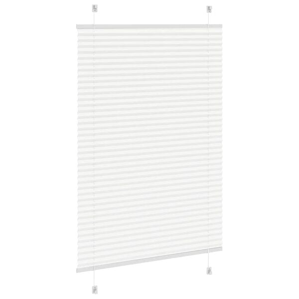 vidaXL Pleated Blind White 100x150 cm Fabric Width 99.4 cm Polyester