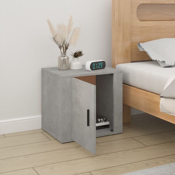 vidaXL Bedside Cabinet Concrete Grey 50x39x47 cm