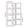 vidaXL Room Divider 3 Panels White Solid Wood Paulownia