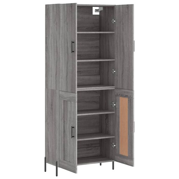 vidaXL Highboard Grey Sonoma 69.5x34x180 cm Engineered Wood
